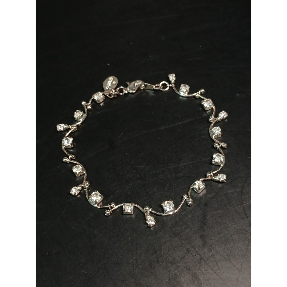 CAROLEE Silver tone bracelet with CZ gems – ~7" Chain Length – 4.3 grams